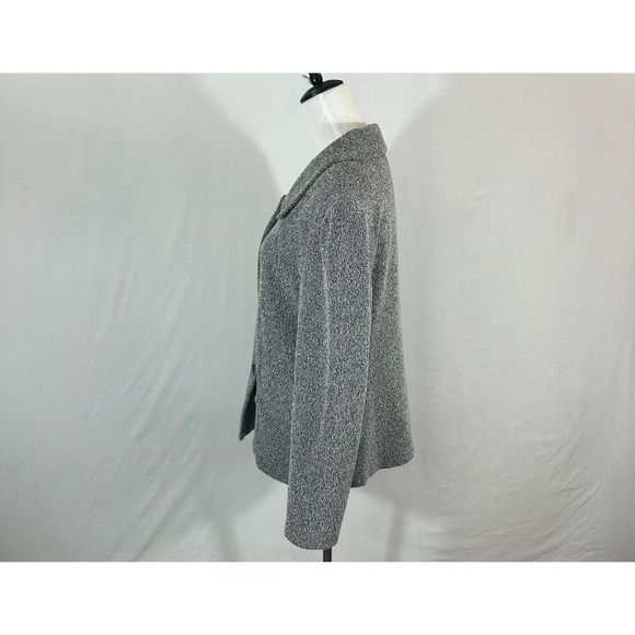 J Jill Blazer Womens 16 Gray Tweed Single Breasted Button Front Career Jacket - Picture 4 of 12